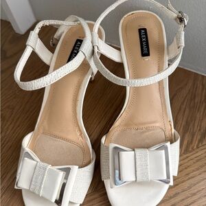 Alex Marie Cream Strappy Sandals with Bow